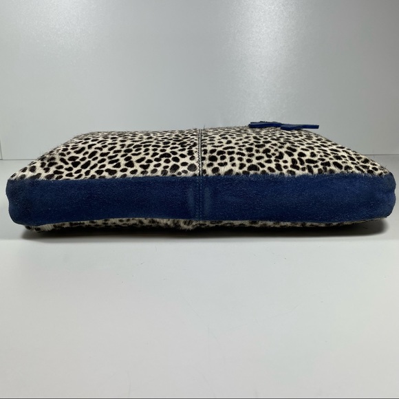 Roberta Gandolfi padded fur leather laptop bag w/ dog tag 13.75” x 11.25” x 1.5” - Picture 9 of 9